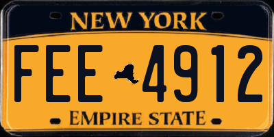NY license plate FEE4912