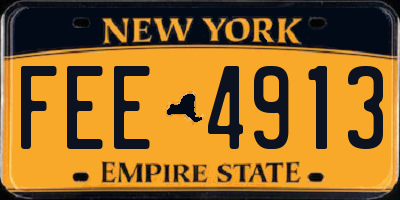 NY license plate FEE4913