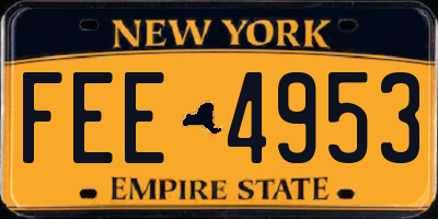 NY license plate FEE4953