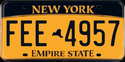 NY license plate FEE4957