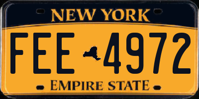 NY license plate FEE4972