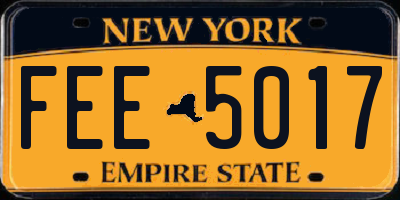 NY license plate FEE5017