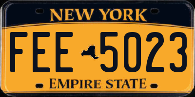 NY license plate FEE5023