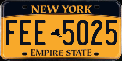 NY license plate FEE5025
