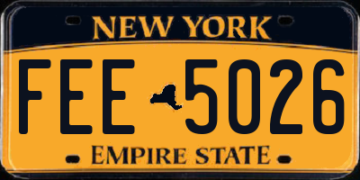 NY license plate FEE5026