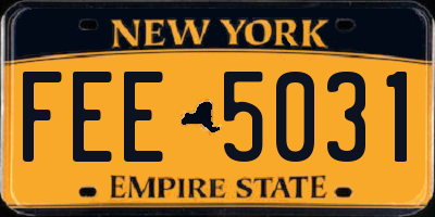 NY license plate FEE5031