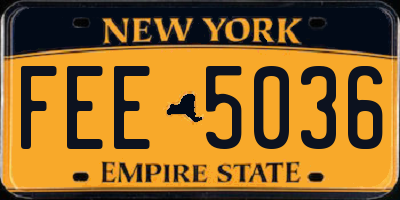 NY license plate FEE5036