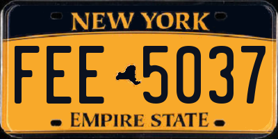 NY license plate FEE5037