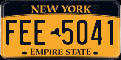 NY license plate FEE5041