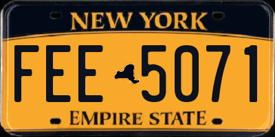 NY license plate FEE5071