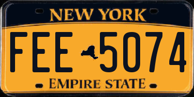 NY license plate FEE5074