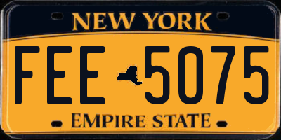 NY license plate FEE5075