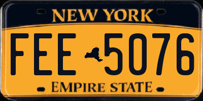 NY license plate FEE5076