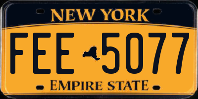 NY license plate FEE5077