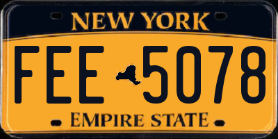 NY license plate FEE5078