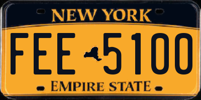 NY license plate FEE5100