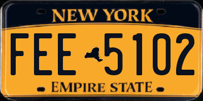 NY license plate FEE5102
