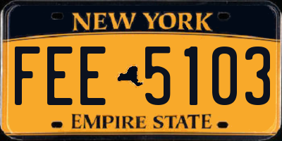 NY license plate FEE5103