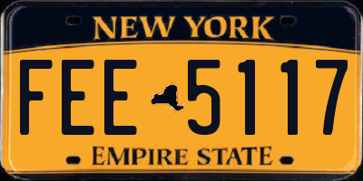 NY license plate FEE5117