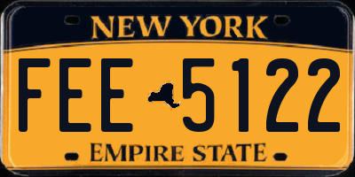NY license plate FEE5122