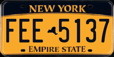 NY license plate FEE5137