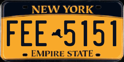 NY license plate FEE5151