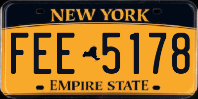 NY license plate FEE5178