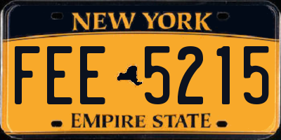 NY license plate FEE5215