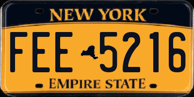NY license plate FEE5216