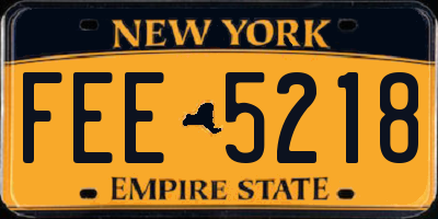 NY license plate FEE5218