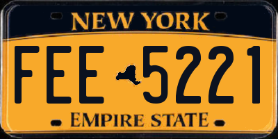 NY license plate FEE5221