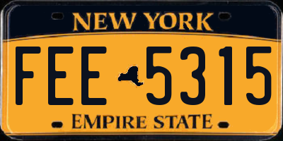 NY license plate FEE5315
