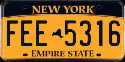 NY license plate FEE5316