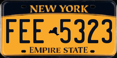 NY license plate FEE5323