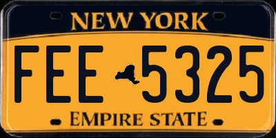 NY license plate FEE5325