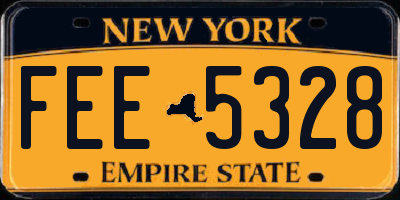 NY license plate FEE5328