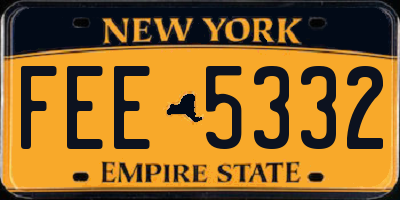 NY license plate FEE5332