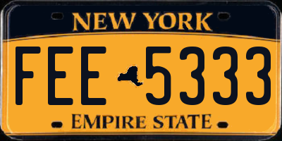 NY license plate FEE5333
