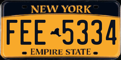 NY license plate FEE5334