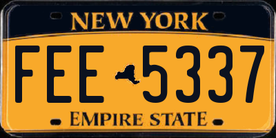 NY license plate FEE5337