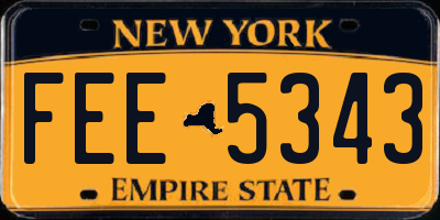 NY license plate FEE5343