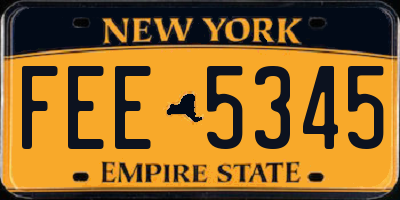 NY license plate FEE5345