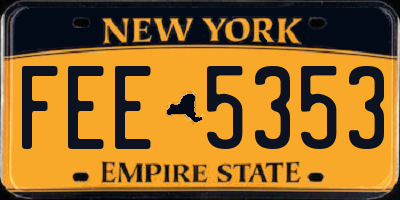 NY license plate FEE5353