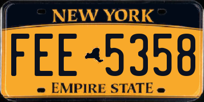NY license plate FEE5358