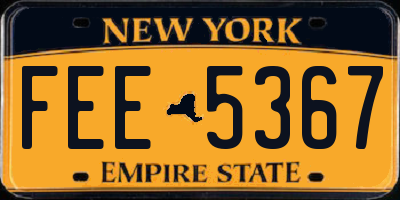 NY license plate FEE5367