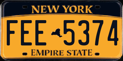 NY license plate FEE5374