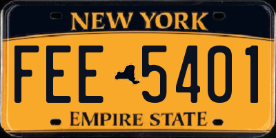 NY license plate FEE5401