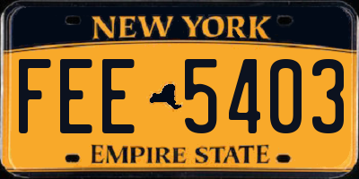 NY license plate FEE5403