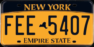 NY license plate FEE5407
