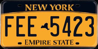 NY license plate FEE5423